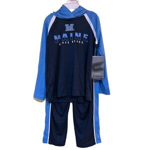 Toddler Colosseum Maine Black Bears Hoodie & Pants Set Size 4T Blue & Black